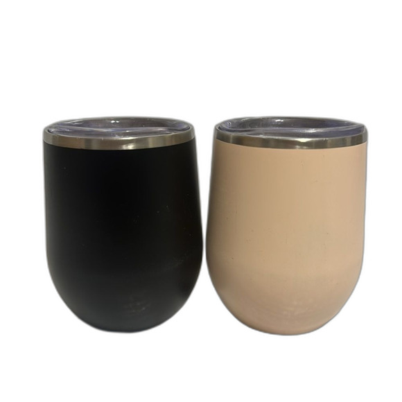 Maars Bev Steel Stemless Wine Glass Tumblers 12 oz Double Wall Vacuum Insulated - Picture 3 of 7